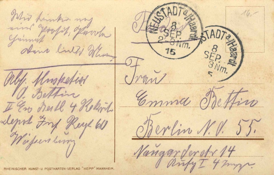 Neustadt a. d. Haardt, Rheinland-Pfalz - Bahnhof (back) (Zeno Ansichtskarten)