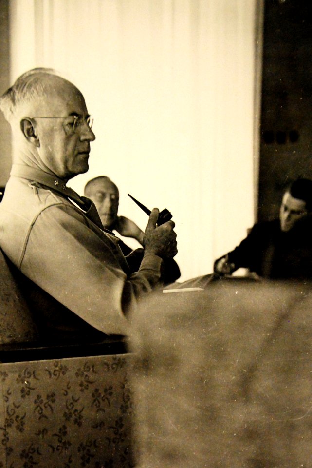 MG Donald Connolly, Commander of U.S. Army Forces in Iran, press conference, 1943 (25041742811)