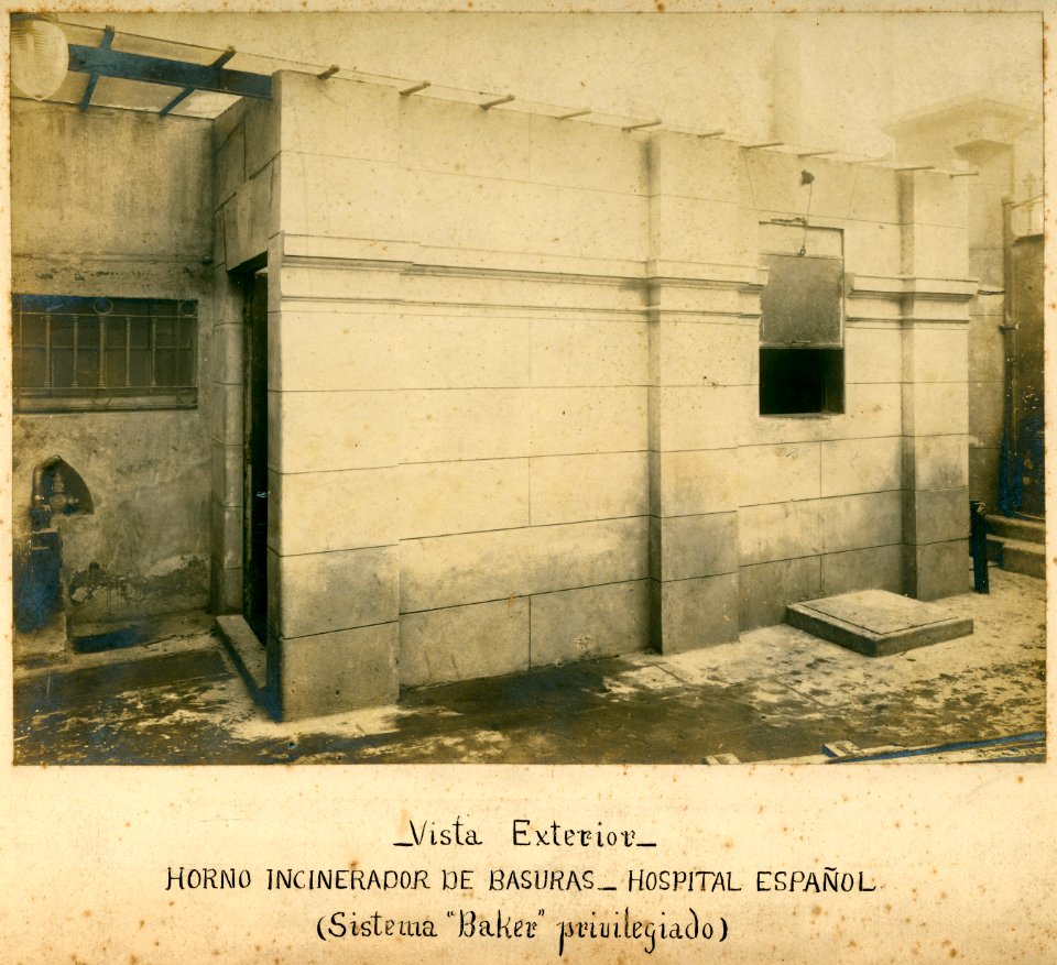MG-c10-005 (Vista exterior, horno incinerador de basuras del hospital Español)