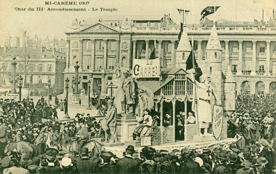 Mi-Carême 1907 Char du IIIème arrondissement