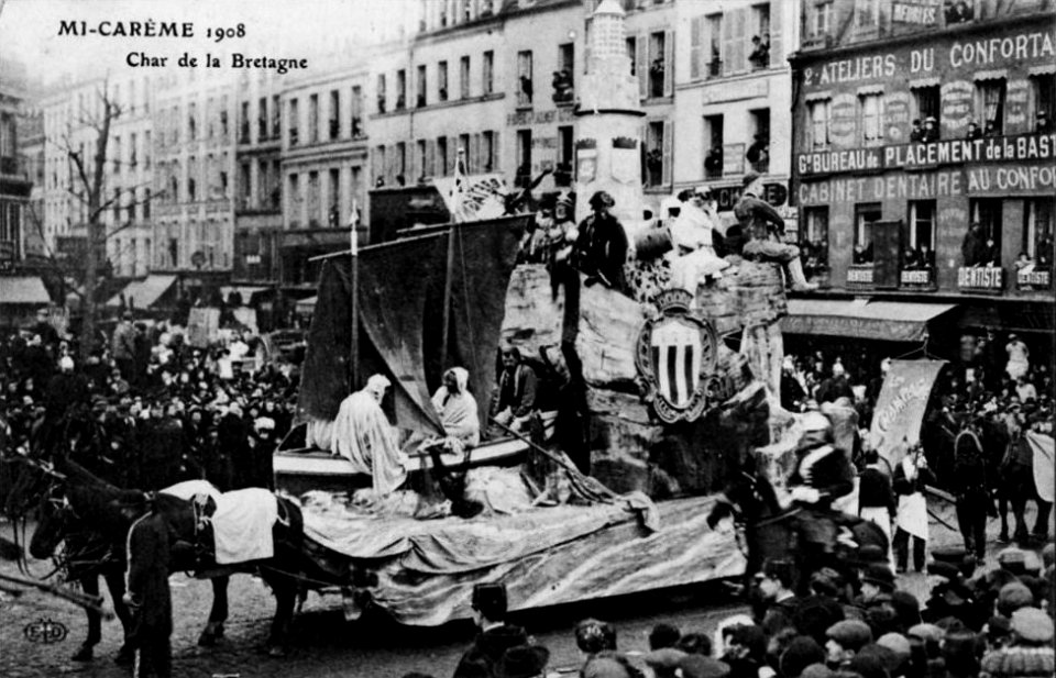 Mi-Carême à Paris 1908 - Char de la Bretagne