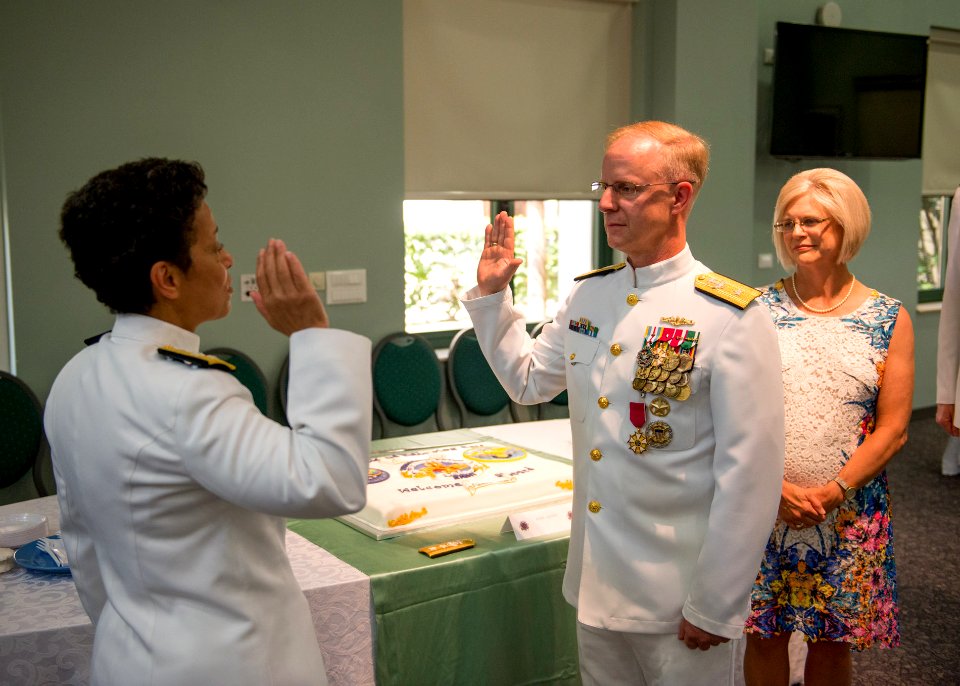 Michelle Howard with Daryl and Donna Caudle 170719-N-WO404-299 (35202911434)