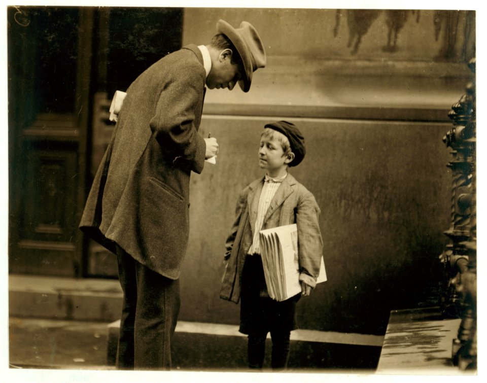 Michael McNelis, 612 Noble St., age 8 yrs. Old, newsboy. This boy just recovered from his second attack of pneumonia, was found selling papers in big rain storm today. General appearance was LOC nclc.03633