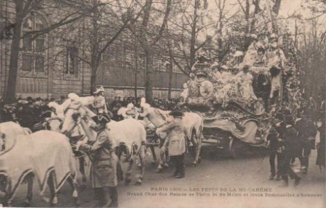 Mi-Carême 1905 Char des Reines italiennes