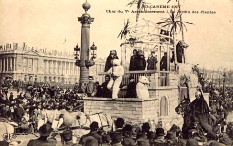 Mi-Carême 1907 - Char du Vème arrondissement