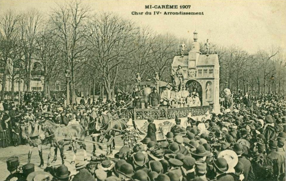 Mi-Carême 1907 Char du IVème arrondissement