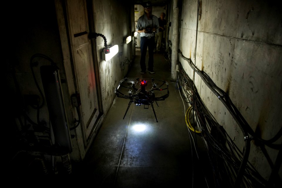 Micro-air vehicle test on USS Shadwell (LSD-15) in November 2014