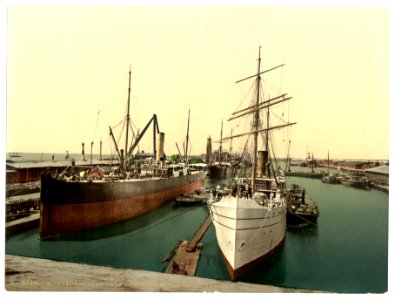New Harbor and the Lighthouse, Bremerhafen, Hanover (i.e., Hannover), Germany-LCCN2002713710