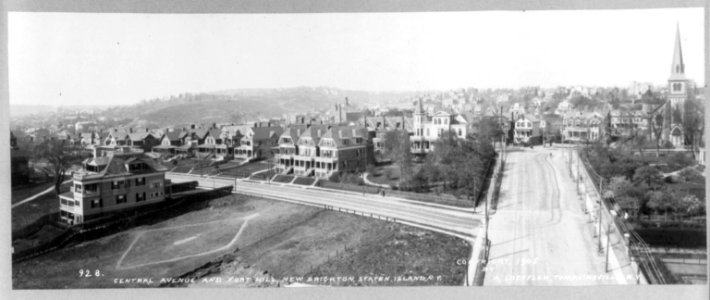 New Brighton, Staten Island, N.Y. (Bird's-eye view)- Central Avenue and Fort Hill LCCN2003678127