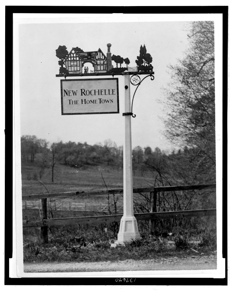 New Rochelle, N.Y., town sign designed by Ralph Robertson LCCN2007686612
