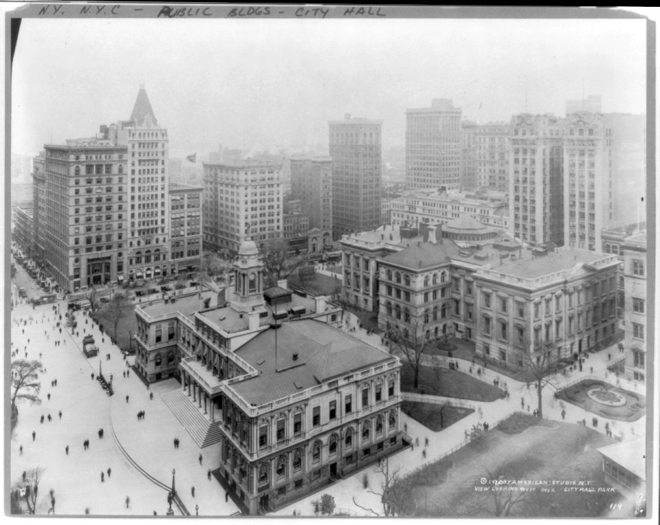 New York (City). View looking west over City Hall Park LCCN2007681073