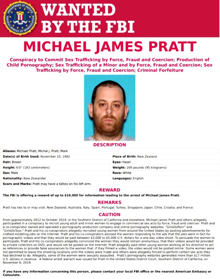 Michael James Pratt Wanted Poster