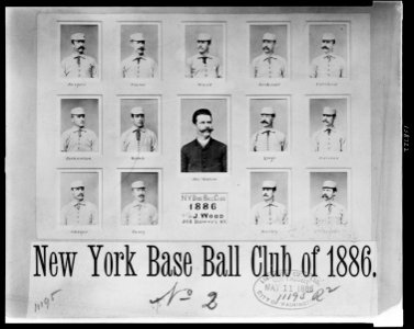 New York Base Ball Club of 1886 - Photos by John Wood, 208 Bowery, New York. LCCN2009634269