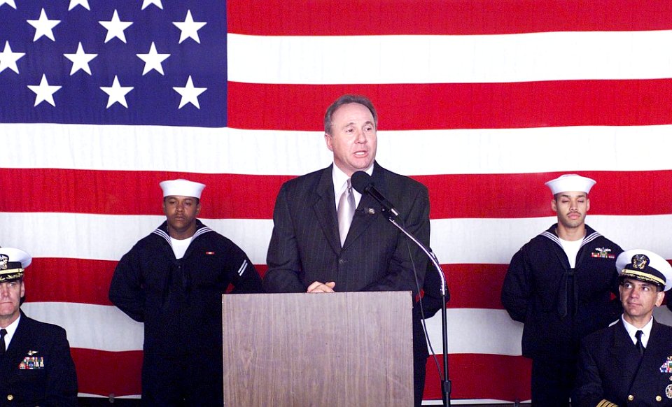 Michael Reagan addresses sailors
