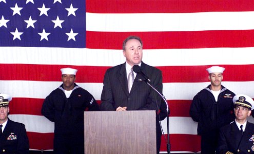 Michael Reagan addresses sailors
