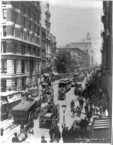 New York (City) - looking up Broadway from corner of John St. LCCN2007683153