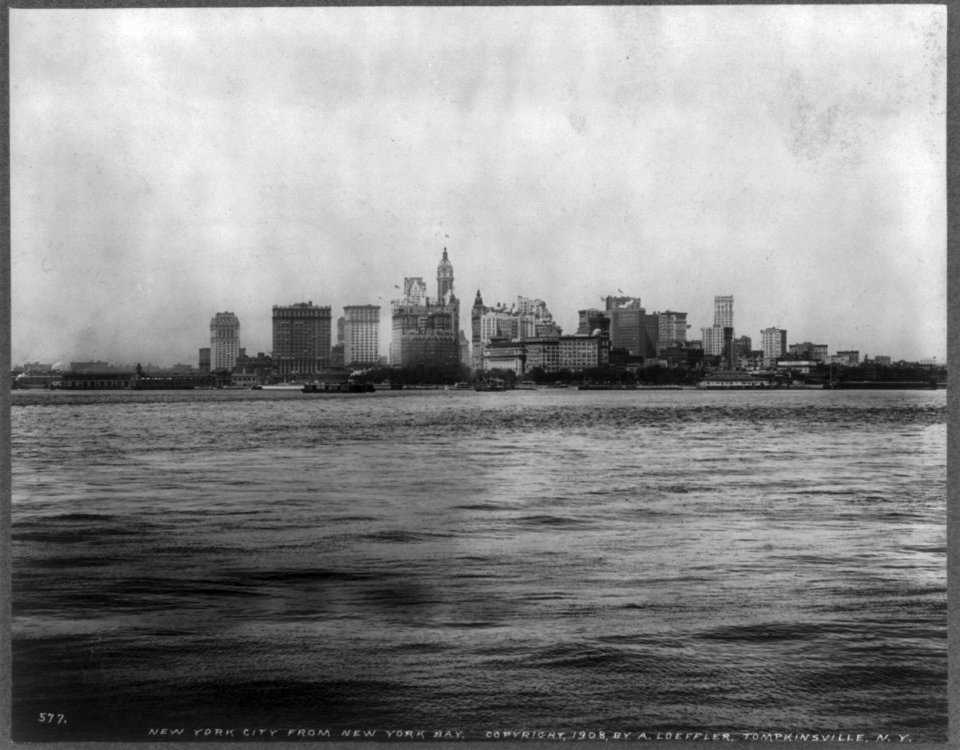 New York City from New York Bay- high buildings as seen from Bay LCCN2005696177