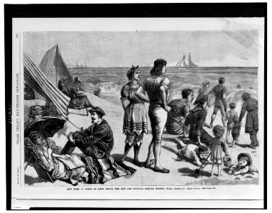 New York - a scene at Long Beach, the new and popular seaside resort - from a sketch by a staff artist. LCCN99403293