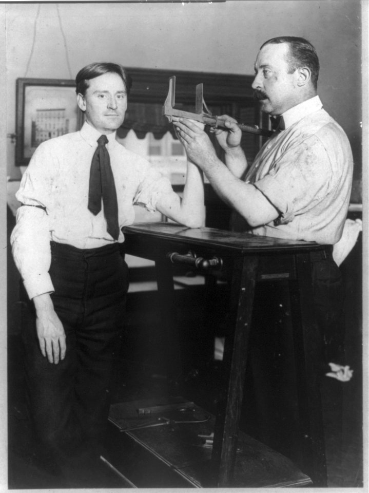 New York City Police dept. activities- taking Bertillon measurements-hand size LCCN2006677375