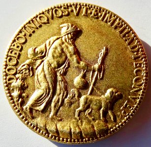 Michelangelo 88th Birthday Medal by Leone Leoni gilt Æ- 19th Century Electrotype. Reverse