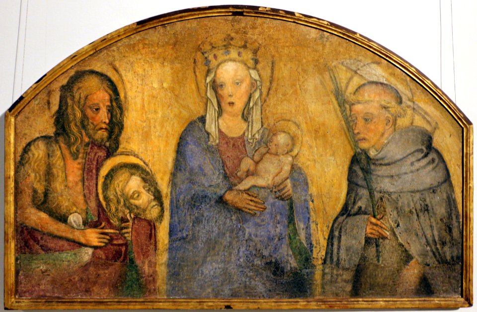 Michelino da besozzo (ambito), madonna col bambino tra i ss. giovanni battista e pietro martire, 1430 circa, da s. giovanni alle case rotte 01