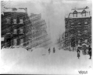 New York City. Blizzard of 1888- street scene during blizzard LCCN2007678801