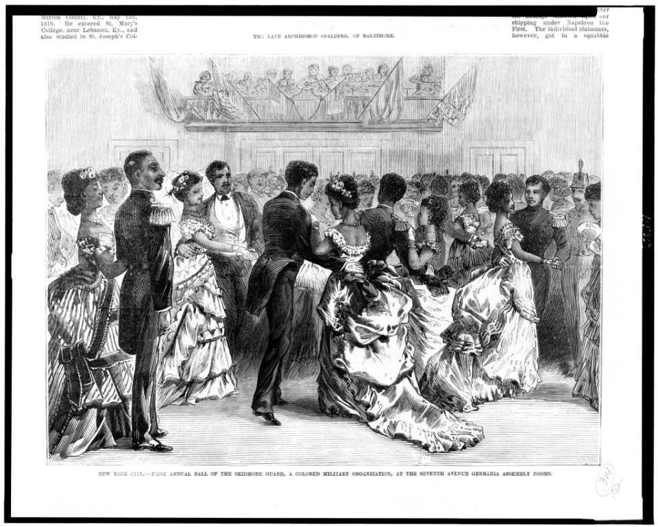 New York City - first annual ball of the Skidmore Guard, a colored military organization, at the Seventh Avenue Germania assembly rooms LCCN95522076