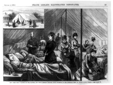New York City - ladies of the Flower and Fruit Mission waiting upon patients, in the hospital tent on Ninety-ninth Street LCCN2007675500