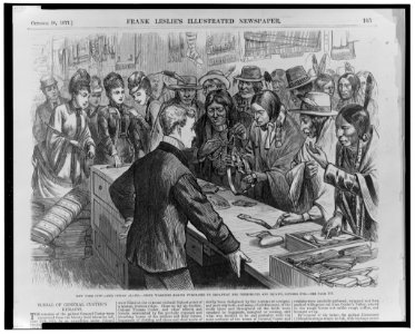 New York City - Our Indian allies - Sioux warriors making purchases on Broadway for themselves and squaws LCCN2002695160