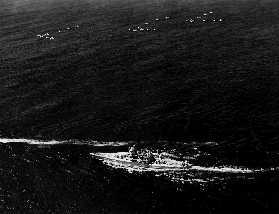New Mexico-class battleship with aircraft in the 1930s