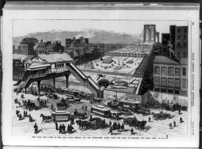 New York City - view of the East River Bridge and the approaches, taken from the Hall of Records, City Hall Park LCCN2002710246