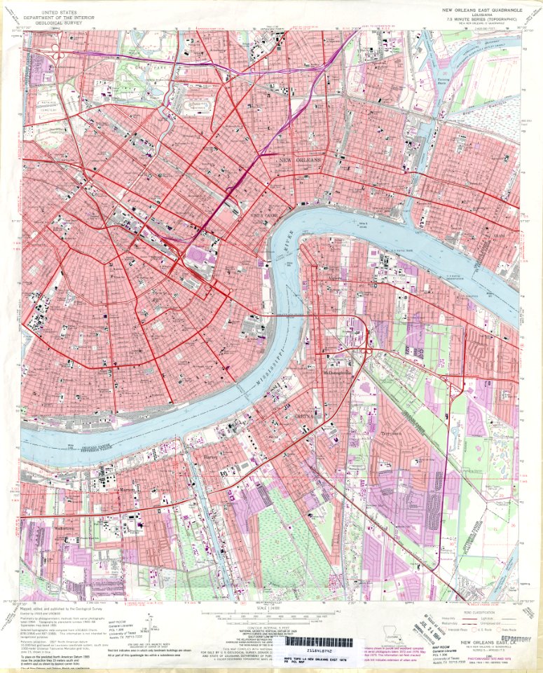 New Orleans Section and West Bank 1979 Map