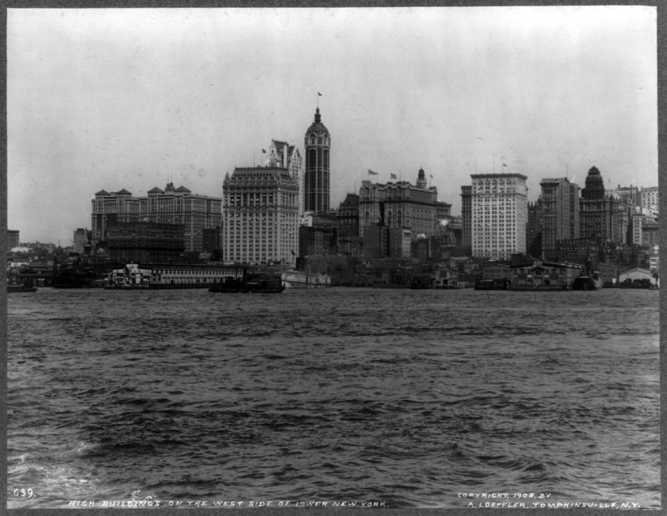 New York City from New York Bay- high buildings on the West side of lower New York City LCCN2005696179