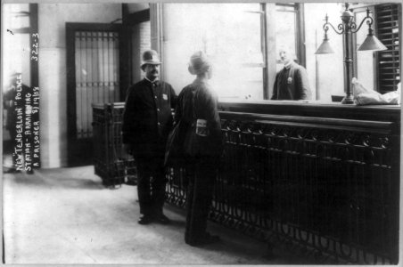 New York City Police Dept. activities- arraigning prisoner at Tenderloin station LCCN2006677368