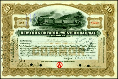 New York, Ontario and Western RW 1921 photo