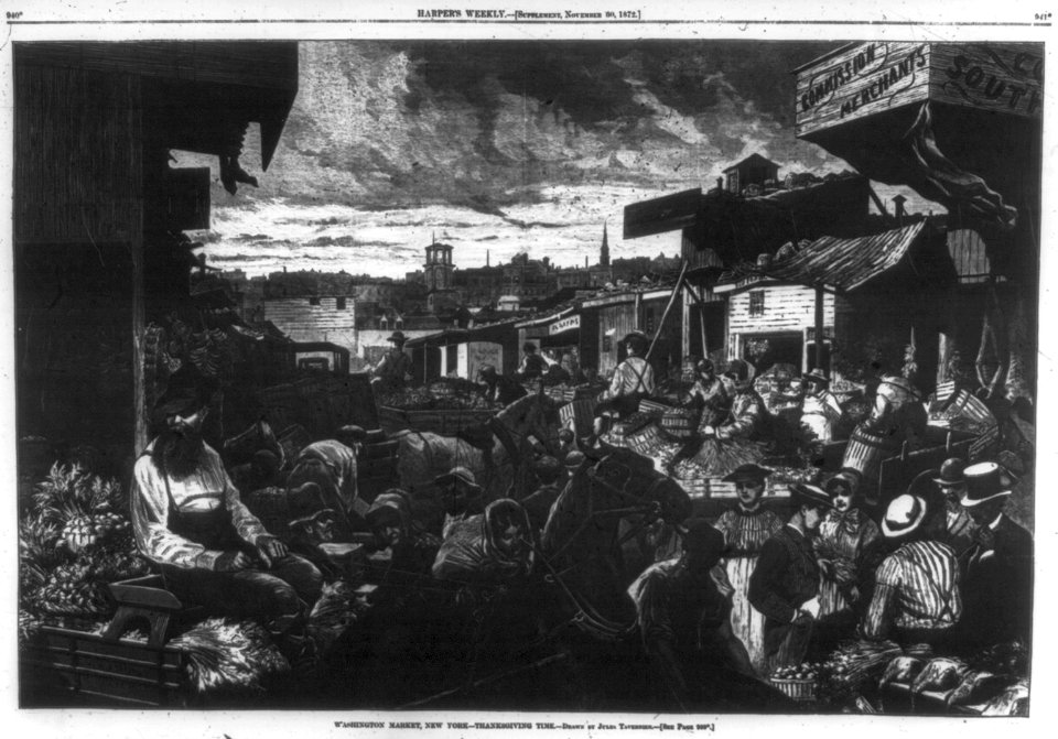 New York (City) - Washington Market...Thanksgiving Time - crowded market scene LCCN2006688535