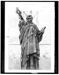 New York - Preparing the Statue of liberty on Bedloe's Island, for the formal unvailing (sic) on October 28th - Present condition of the work - from a sketch by a staff artist. LCCN95503445 photo