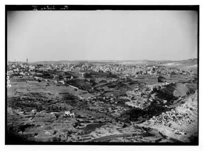 Newer Jerusalem and suburbs. The Old City from Government House showing site of the City of David on Ophel LOC matpc.02561