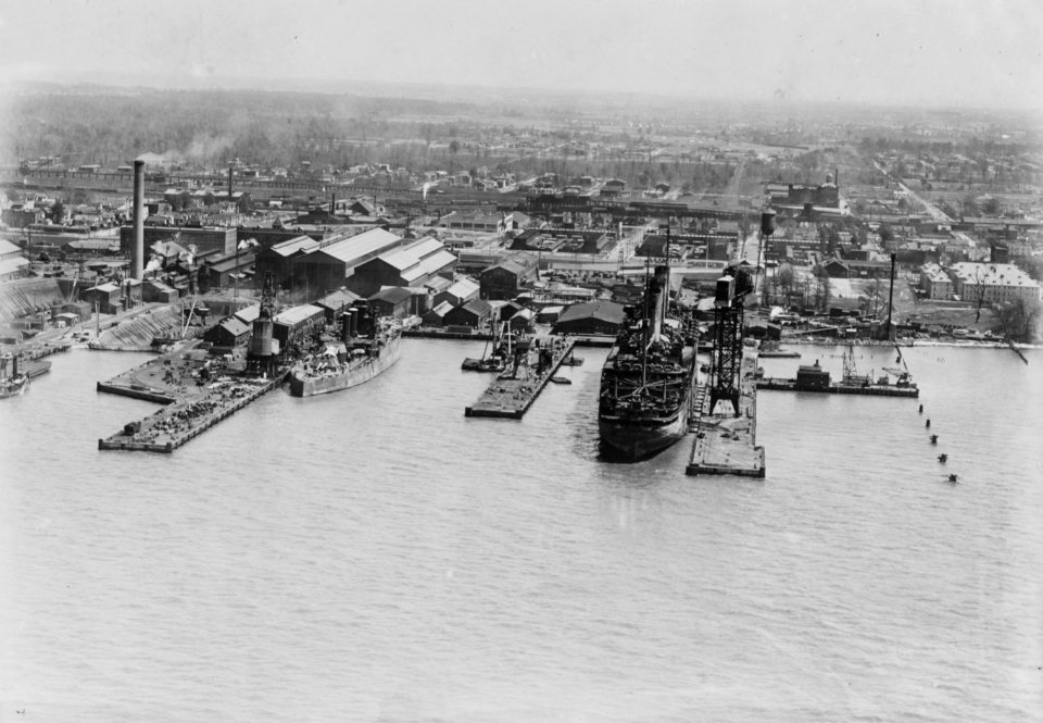Newport News Shipbuilding and Dry Dock Company shipyard in February 1923