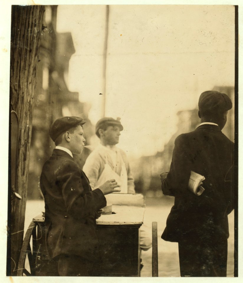 Newsboy smoking cigarets (sic) on 4th & Orange Sts. Investigator, Edward F. Brown Wilmington, Delaware. LOC nclc.03618