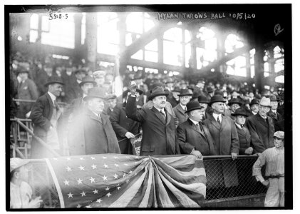 New York City Mayor John Hylan throws ball to open World Series at Ebbets Field (baseball) LCCN2014711586 photo