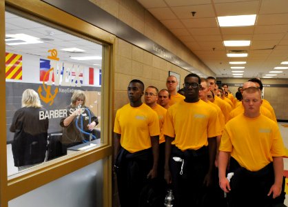 New recruits prepare for haircuts. (8244610862)