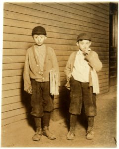 Newsies-Harry Becker, 12 years, Max Becker, 9 years. 487 Hampshire St., sell after school until 9 P.M. earn from 10 to 12 cents per day each. LOC nclc.03375