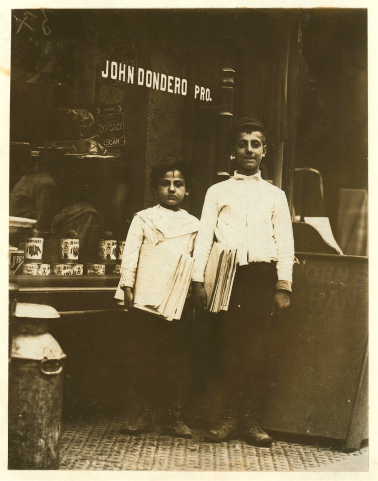 Newsies. Bowery. Frank & Johnnie Yatemark. 12 Delaney St. LOC nclc.03650