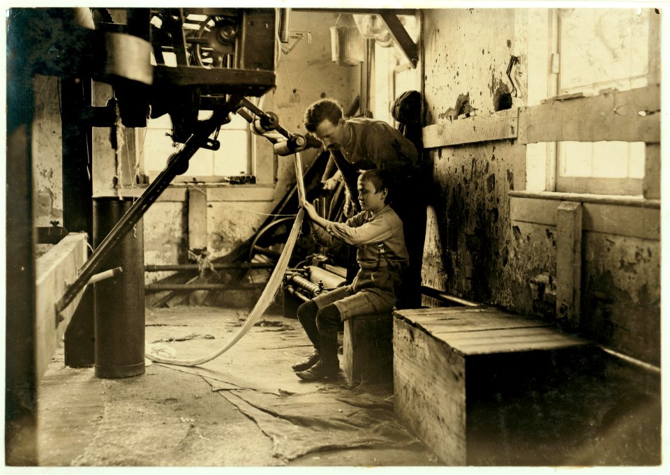 Newton Cotton Mill, Newton N.C. Boy at warping machine. Been there 2 years. LOC cph.3a38571
