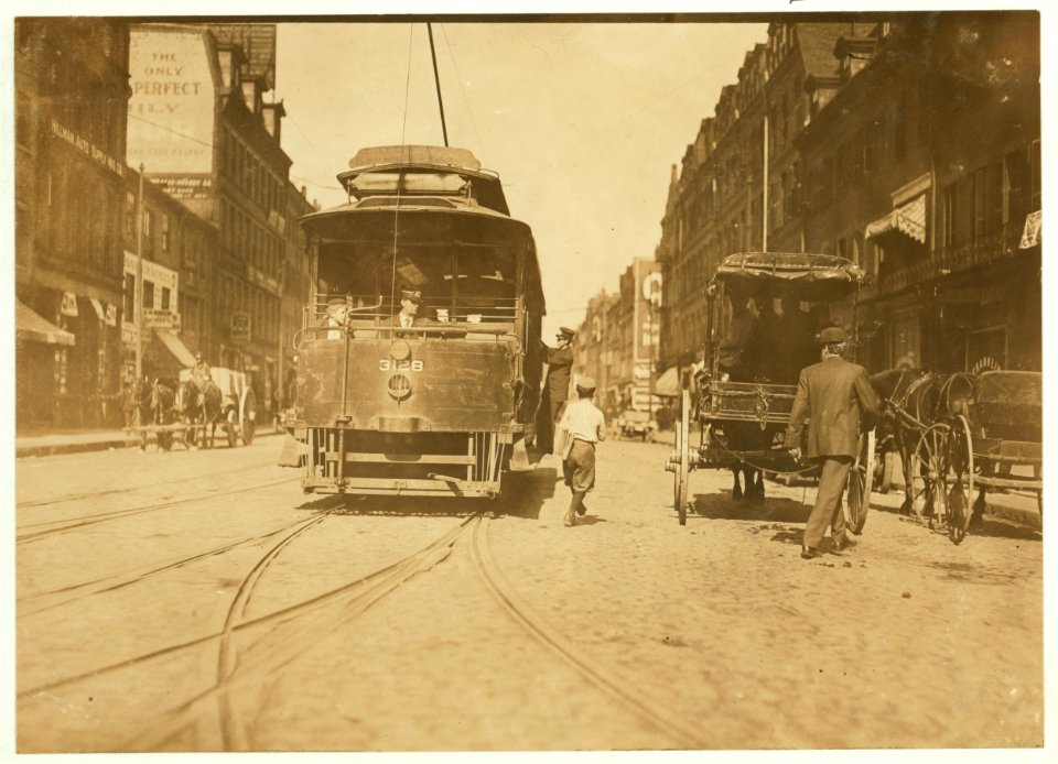 Newsboy starting to 'flip a car.' LOC cph.3a43832