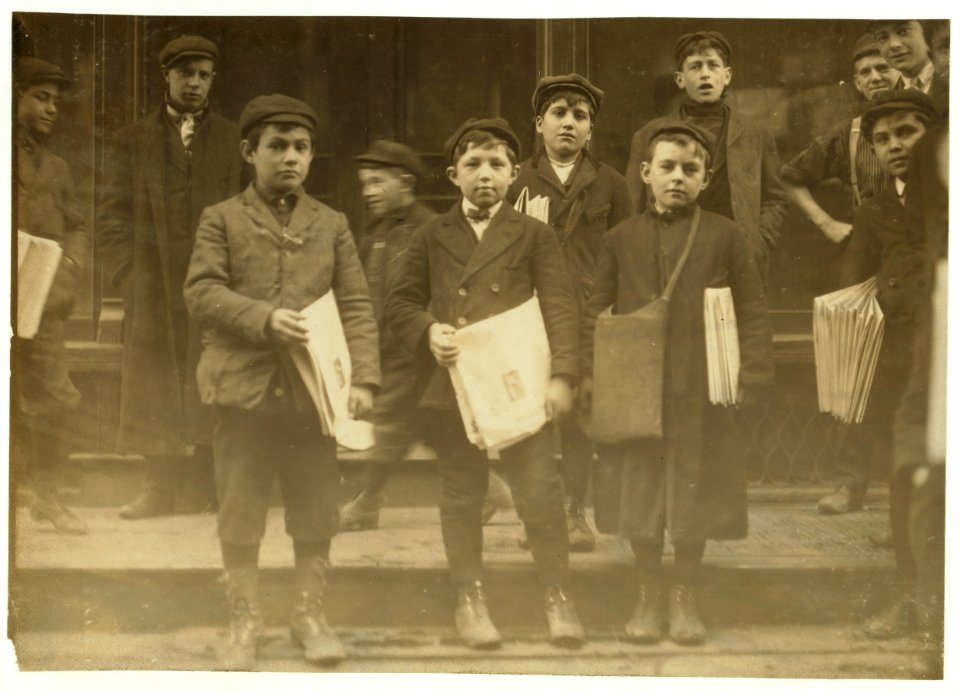 Newsboys, 9, 10 and 11 years old. LOC nclc.03288