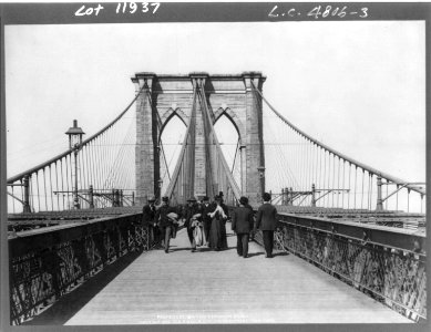 New York and Brooklyn Bridge- Promenade LCCN2002706694 photo