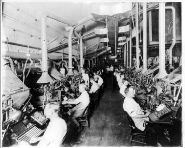 Newspaper publishing - N.Y. Herald- Composing room and linotype machines LCCN2004670983 photo