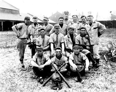 NH 45672 USS Nebraska (Battleship -14), Ship’s baseball team, 1912. Donation of Commander Ray H. Wakeman, USN (Retired), 1955. He was the team’s coach. NHHC Photograph Collection. (38983512841)